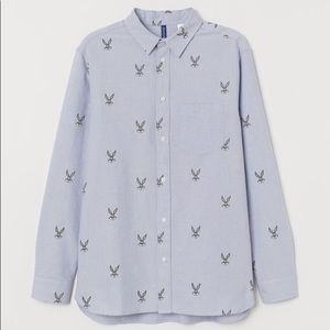 H&M Bugs Bunny Patterned Cotton Dress Shirt